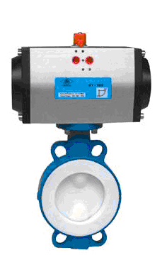 襯氟蝶閥，D671F46氣動襯氟蝶閥-濰坊濰高閥門提供