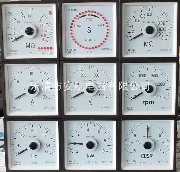 船用防震儀表：F96J-COS功率因素表