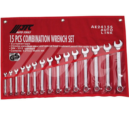 JTC-AE2415S 霧面薄型梅開扳手組15PCS