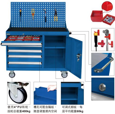 供應(yīng)深圳工具柜，帶掛板工具柜，移動(dòng)工具柜，鋼制工具車廠家