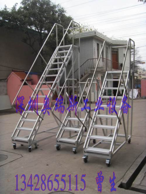 供應(yīng)移動登高梯 倉庫登高車 鋼制登高車 登高作業(yè)車