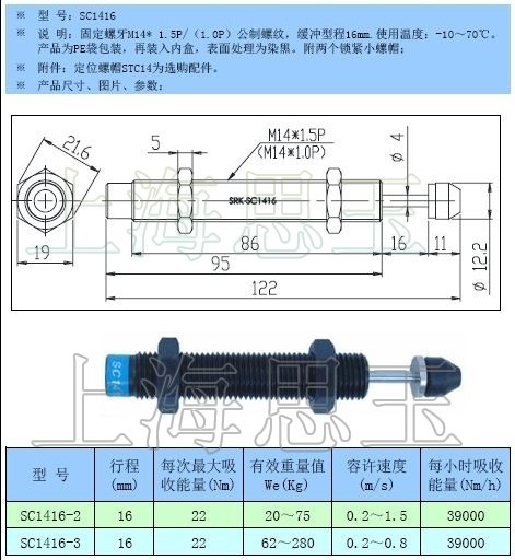 SRK減震緩沖器SC1416-2/3 AC1416