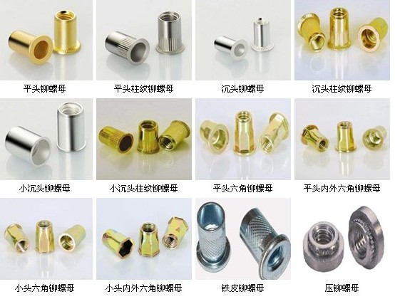 廠家直銷圓鉚螺母，六角鉚螺母彩