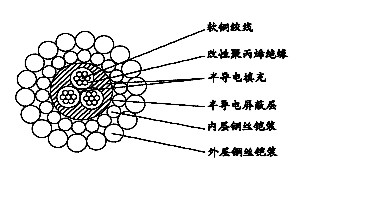 WGSB-5.60mm單芯改性聚丙烯絕緣雙鋼絲鎧裝承荷探測(cè)電纜