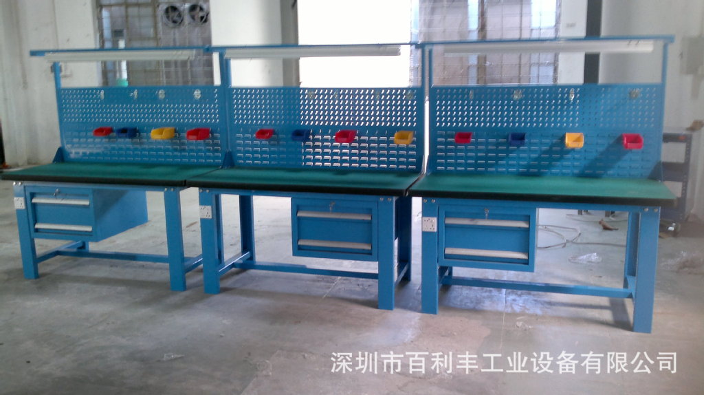 鳳崗工作桌 防靜電工作桌 車間帶燈架維修工作桌