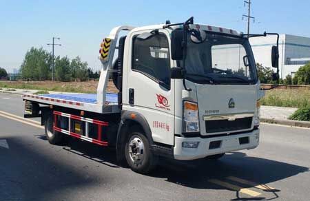 重汽豪沃藍牌HTW5047TQZPZ一拖二型平板清障車報價單
