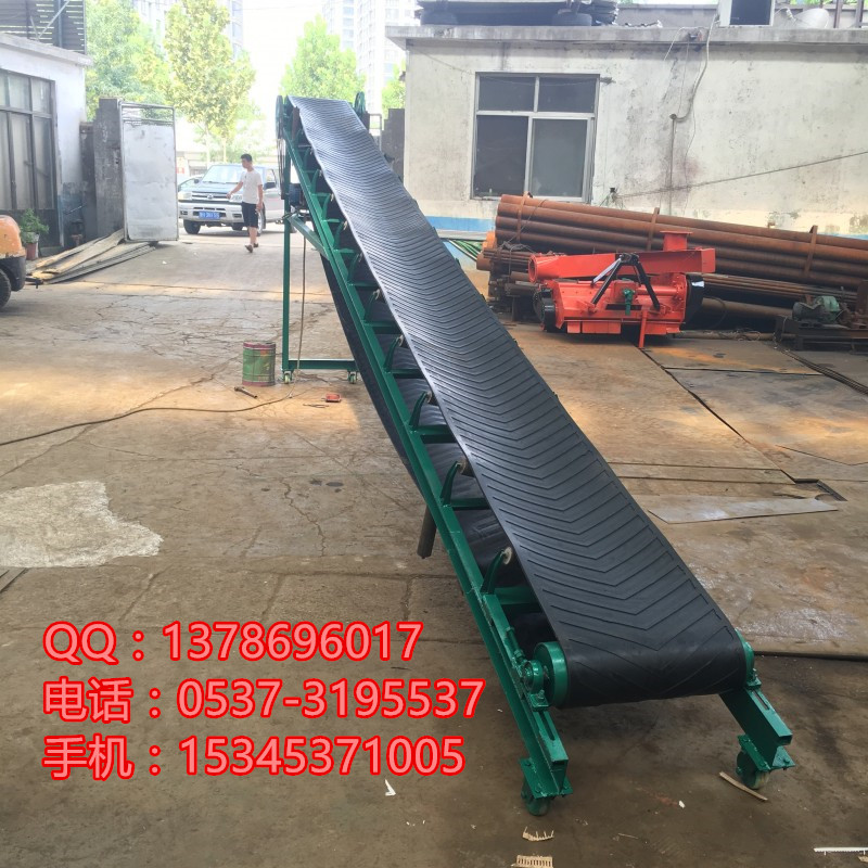 移動式圓管支架皮帶機 行走式沙子裝車傳送機 防滑物料輸送機