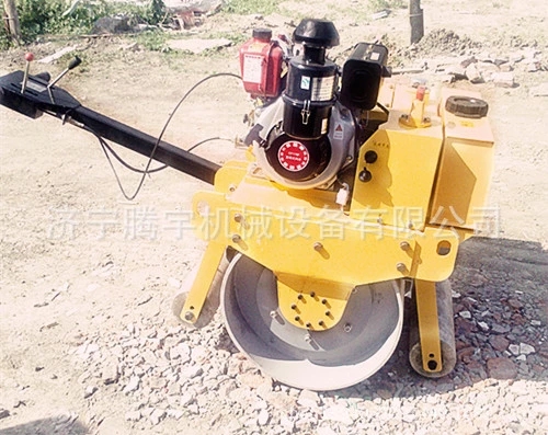 騰宇機械手扶單輪汽油壓路機廠家直供單鋼輪震動壓路機