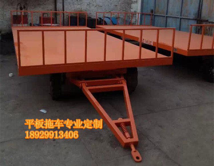 大型平板定制拖車 工業(yè)廠房加工車間 大貨物裝載平板拖車