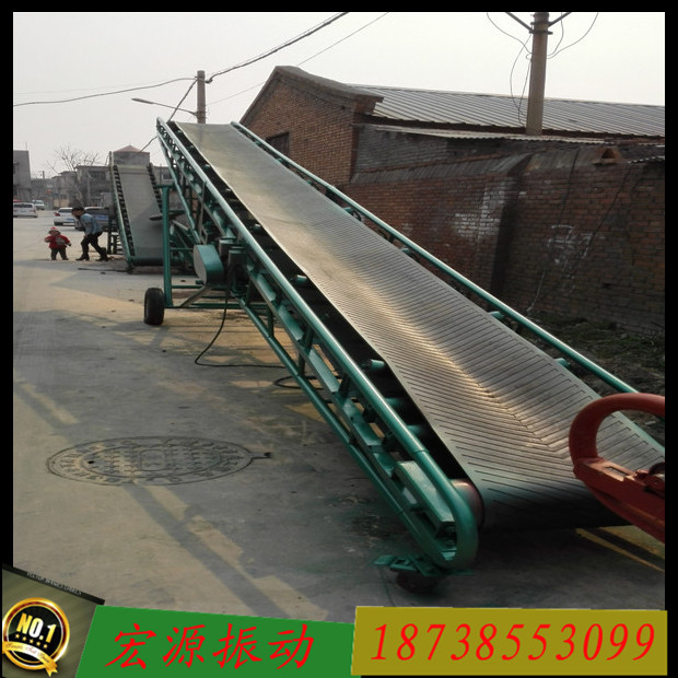 直供糧袋電動(dòng)輸送機(jī) 自由升降皮帶輸送機(jī) 耐磨損皮帶機(jī)