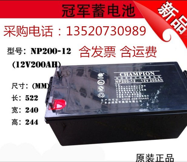 CHAMPION冠軍蓄電池NP200-12/12V200AH廠家參數(shù)報價