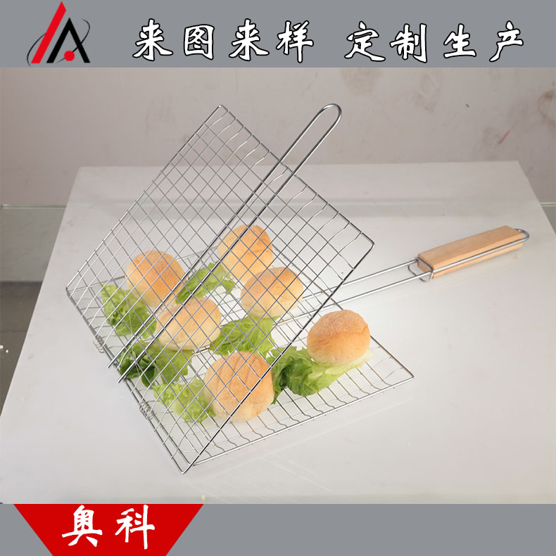 +日韓式燒烤網(wǎng)雞架骨夾、不銹鋼食品級蔬菜夾、不銹鋼燒烤網(wǎng)水果串夾