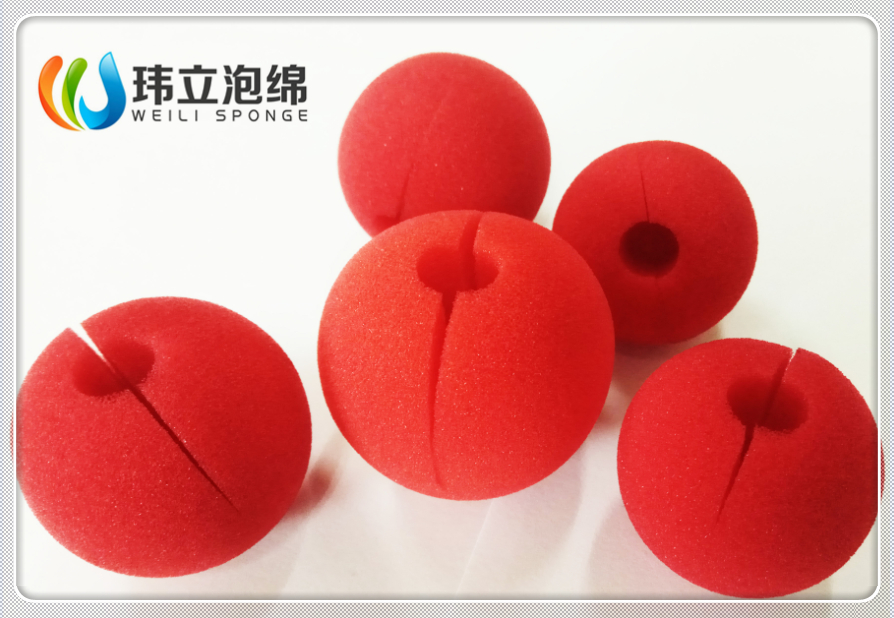 東莞瑋立泡綿供應小丑鼻子化妝紅色海綿鼻子