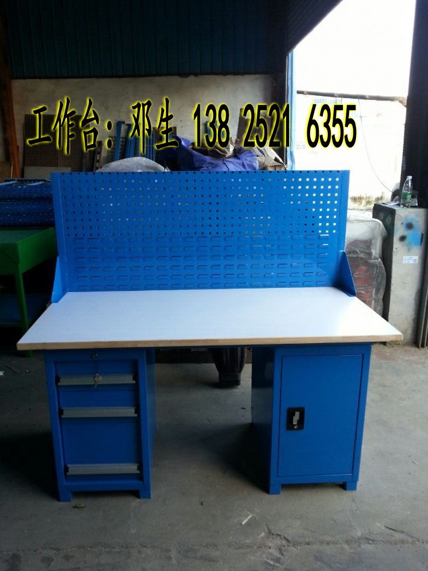 廠家定制移動(dòng)工作臺(tái)，帶吊柜抽屜工作臺(tái)，廣州工作臺(tái)