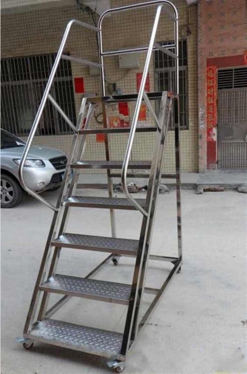 龍華不銹鋼登高梯，6個踏步帶護欄不銹鋼登高梯，廠家批發(fā)直銷