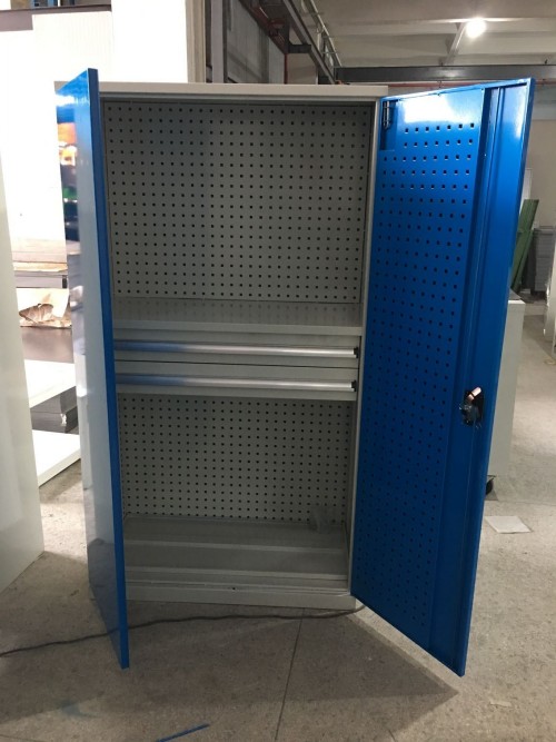 現(xiàn)貨供應(yīng)工具柜，沙頭雙開門工具柜，藍(lán)色工具柜內(nèi)帶掛板
