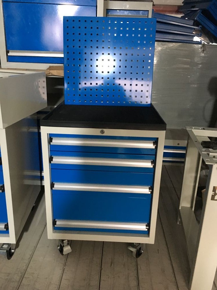 抽屜式重型工具車 帶掛板移動(dòng)工具車 車間維修工具車帶剎車腳輪