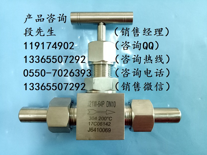 天津J21W針型截止閥