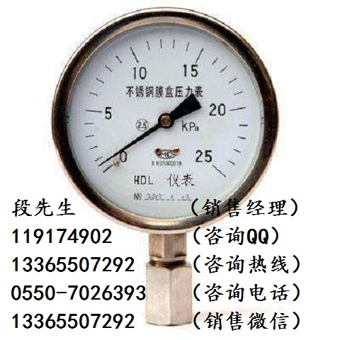 Y-100B不銹鋼壓力表0-0.6MPa生產(chǎn)地