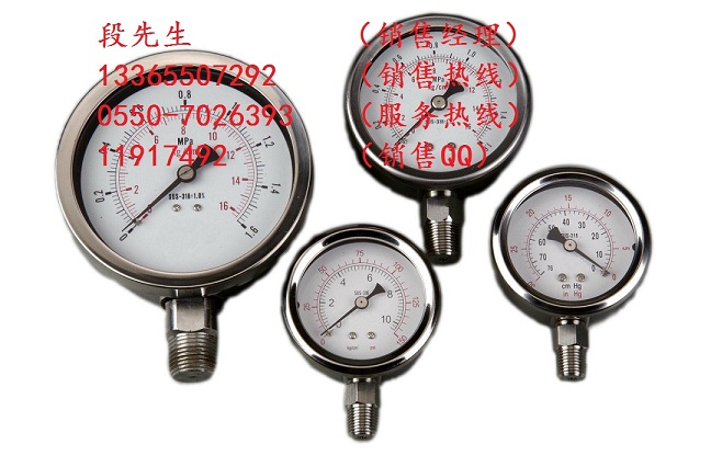 不銹鋼壓力表Y-100B/0~4Mpa