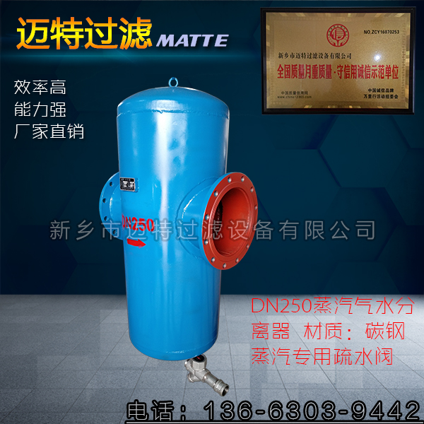 定制氣水分離器-旋風式氣水分離器-dn125碳鋼水汽分離器廠家