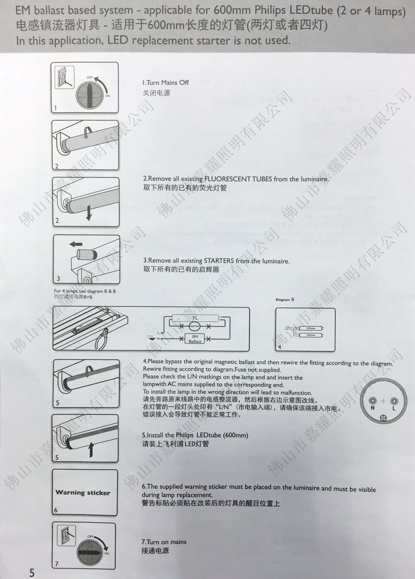 飛利浦EMP Only use with philips  LEDtube保護(hù)器