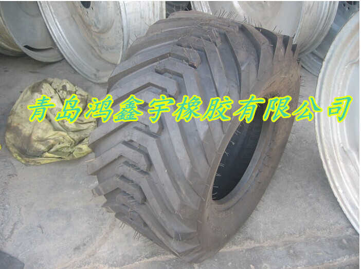 青島鴻鑫宇橡膠廠批發(fā)捆草機(jī)拖車輪胎400/60-26.5R4花紋超耐磨輪胎