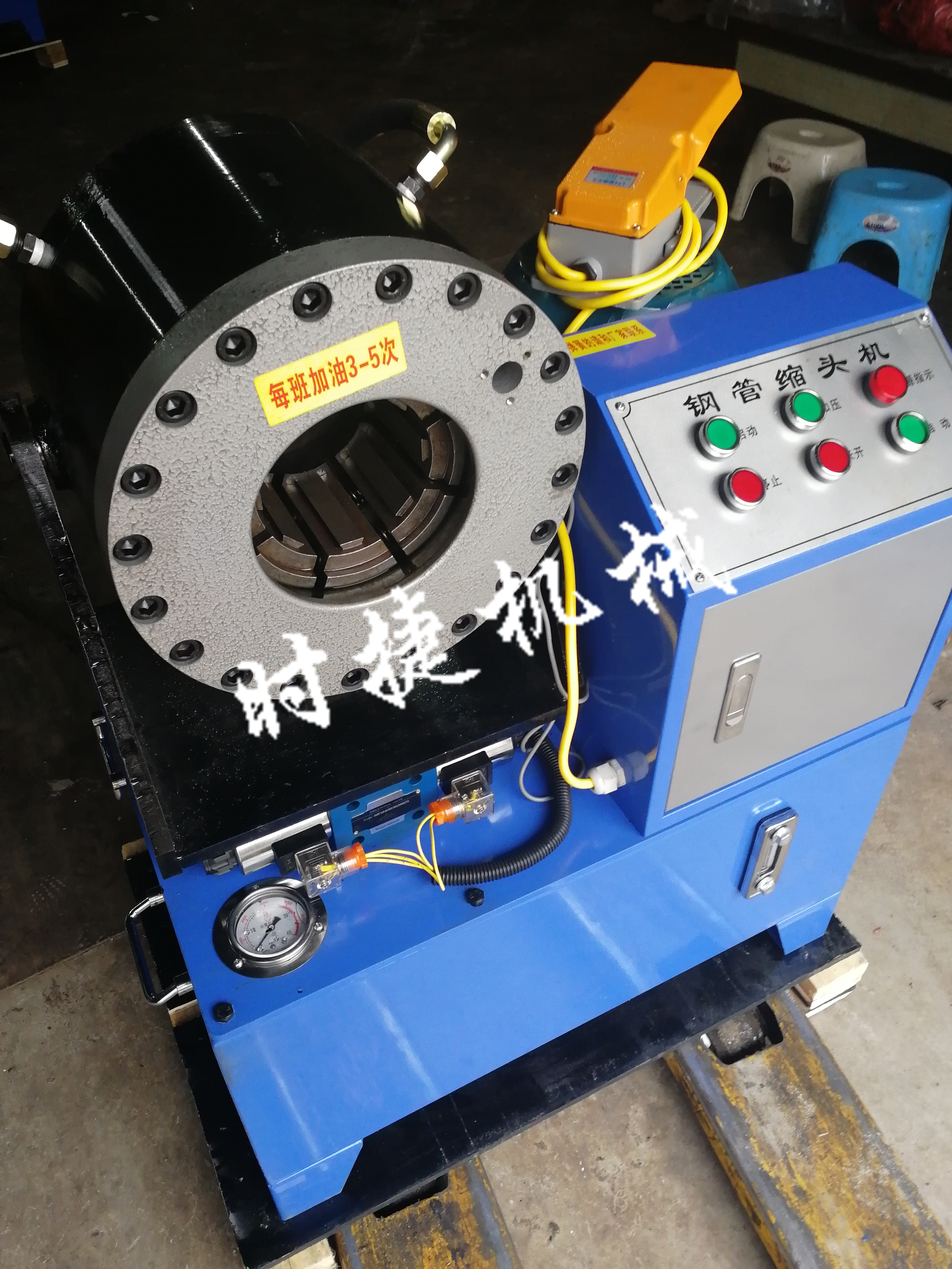 河南時捷高壓油管壓管機 鋼管油管扣壓機 高性能油管壓管機