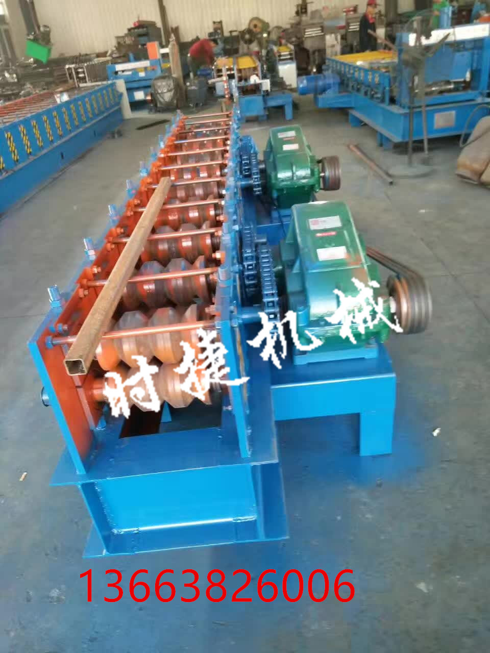 新型建筑圓管壓方管機圓管改方管二次成型機