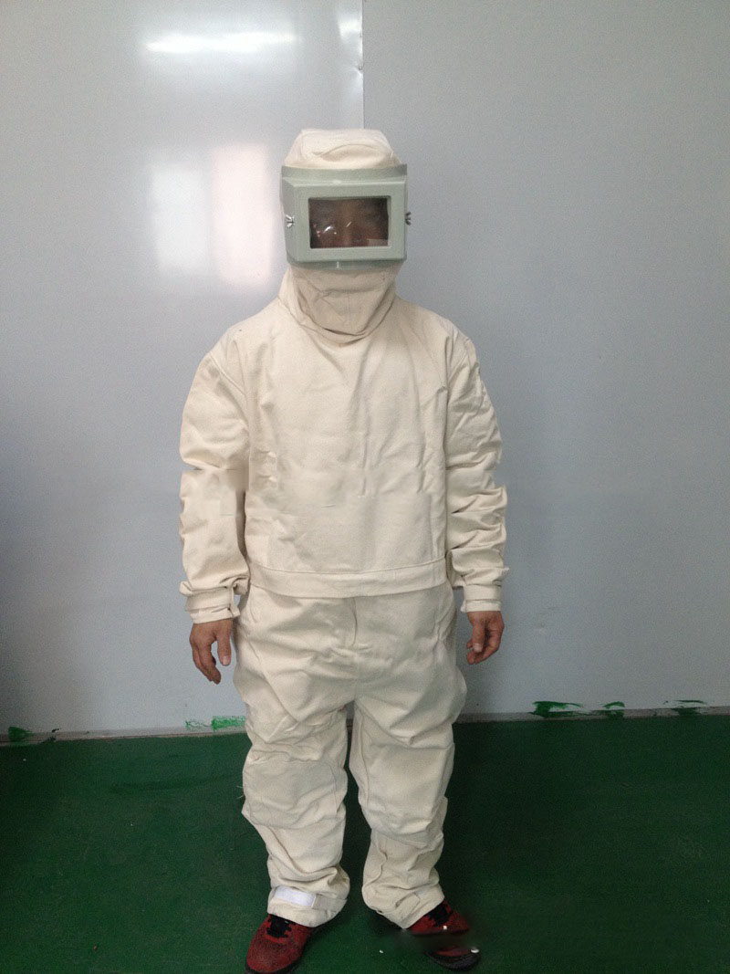 南通平面玻璃帆布噴砂防護(hù)服 加厚耐磨帆布噴砂服