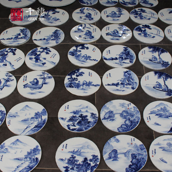 青花瓷板大小 產(chǎn)量 風格 景德鎮(zhèn)青花瓷板廠家