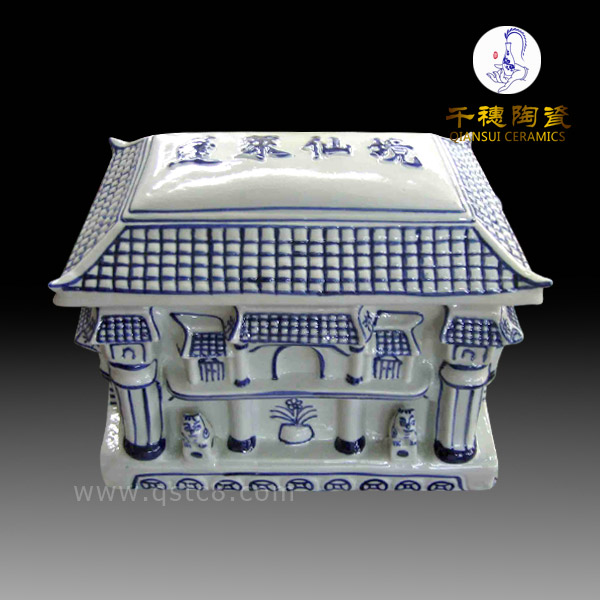 大號青花陶瓷骨灰盒 青花骨灰盒售價 批發(fā) 生產(chǎn)廠家