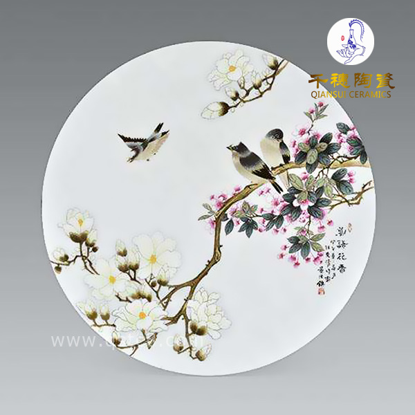 【粉彩山水瓷板畫】瓷板畫價錢_制造工藝_生產(chǎn)廠家_批發(fā)