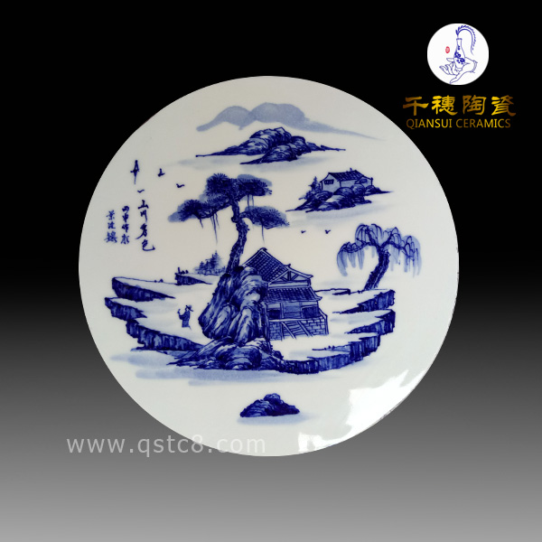 圓形青花瓷片★景德鎮(zhèn)瓷片定制_工藝_圓形瓷片價(jià)錢/圖片