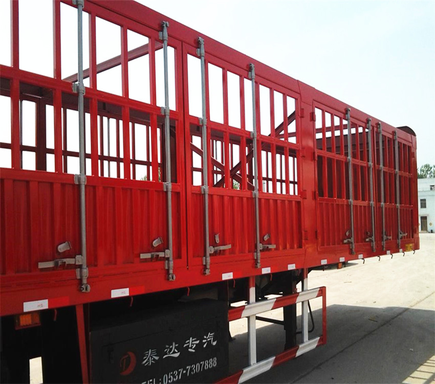 熱線輕量化13米倉欄半掛車，倉柵式運(yùn)輸車價格