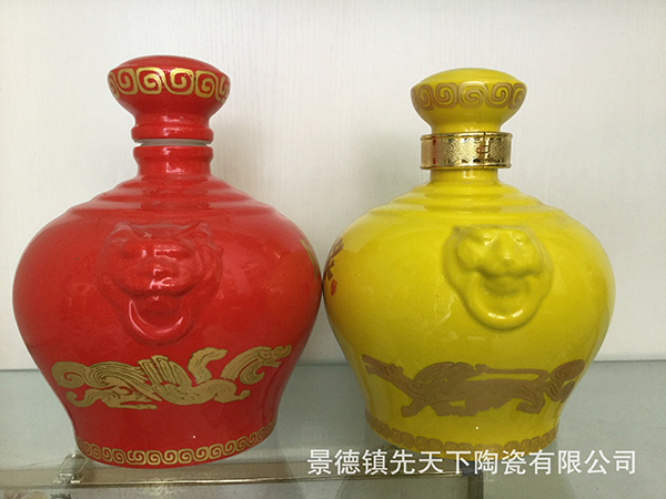 5斤珍藏原漿獅子頭描金陶瓷酒瓶 高檔禮品酒瓶贈鎖扣可定制