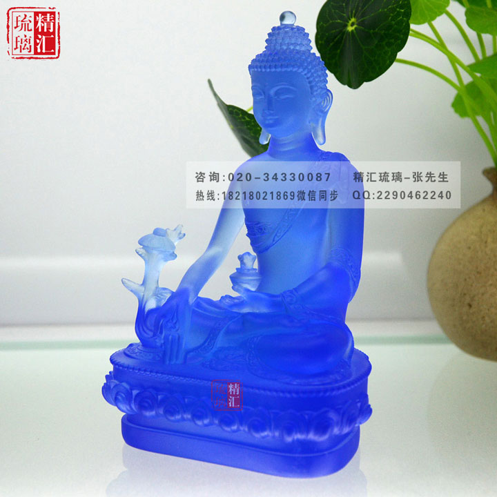 藥師佛琉璃佛像批發(fā)，古法脫蠟琉璃佛像，廣州深圳琉璃工廠