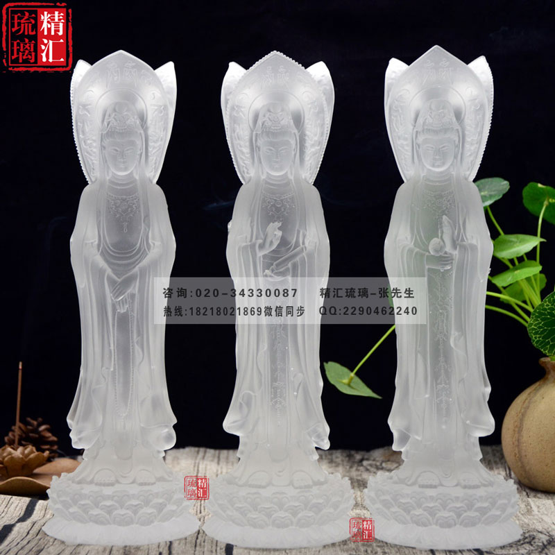 觀音菩薩琉璃佛像批發(fā)，海南三面觀音佛像供應(yīng)