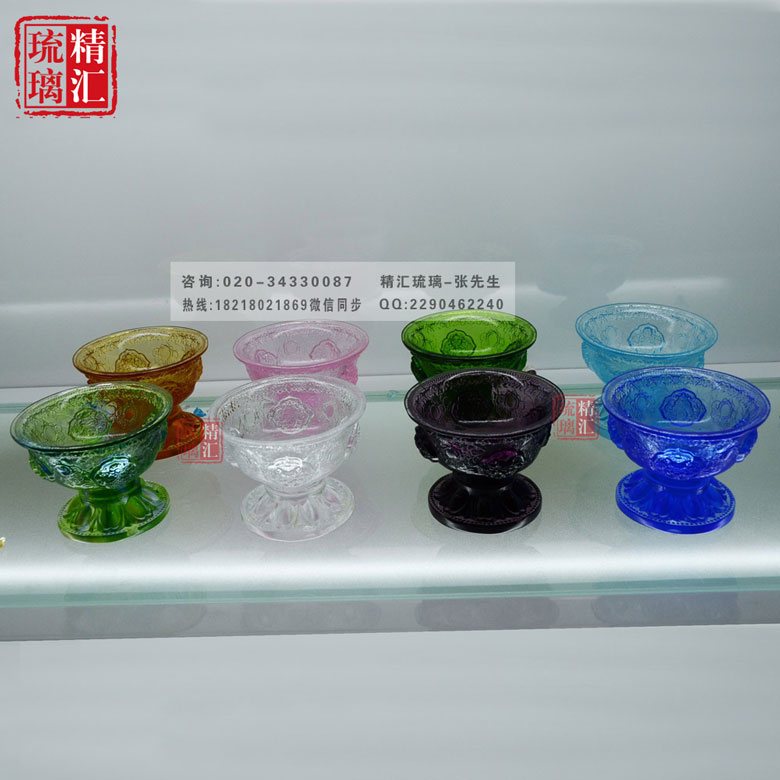 八吉祥供杯佛具批發(fā)，佛教琉璃用品批發(fā)，廣州琉璃生產(chǎn)廠家