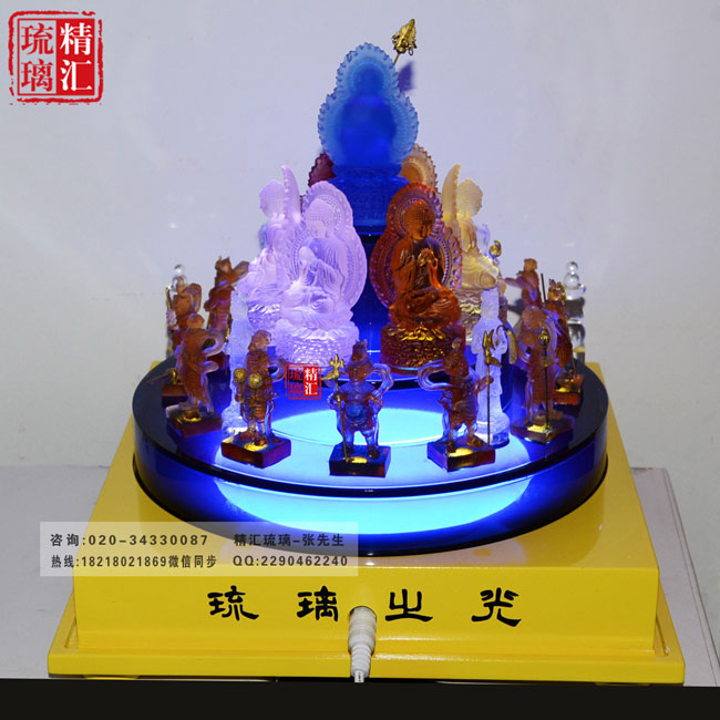 小號藥師壇城琉璃佛像，琉璃佛像生產(chǎn)批發(fā)廠家，深圳古法脫蠟琉璃佛像