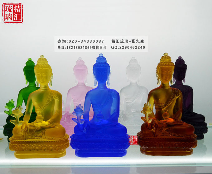 七藥師琉璃佛像批發(fā)，古法脫蠟琉璃佛像工廠，廣州深圳琉璃工廠