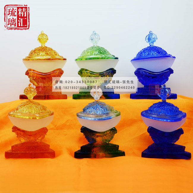 琉璃托巴碗 密宗琉璃佛具批發(fā)供應(yīng) 裝藏琉璃佛具，廣州琉璃工廠