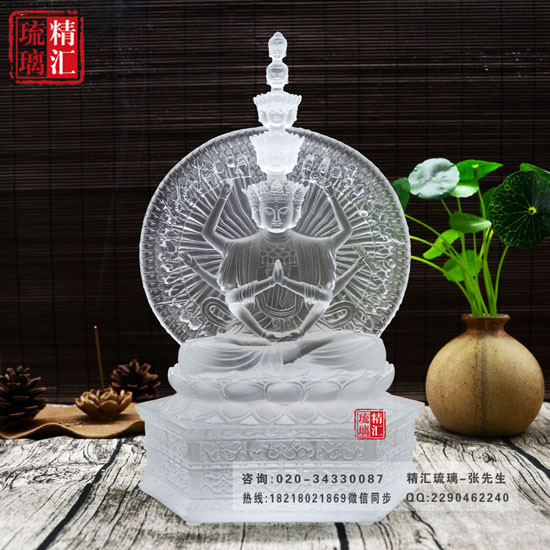 古法琉璃佛像生產(chǎn)批發(fā)廠家，琉璃千手觀音佛像，深圳琉璃工廠