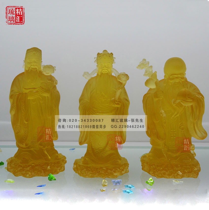 福綠壽琉璃佛像，古法琉璃雕像 贈送長輩生日禮品
