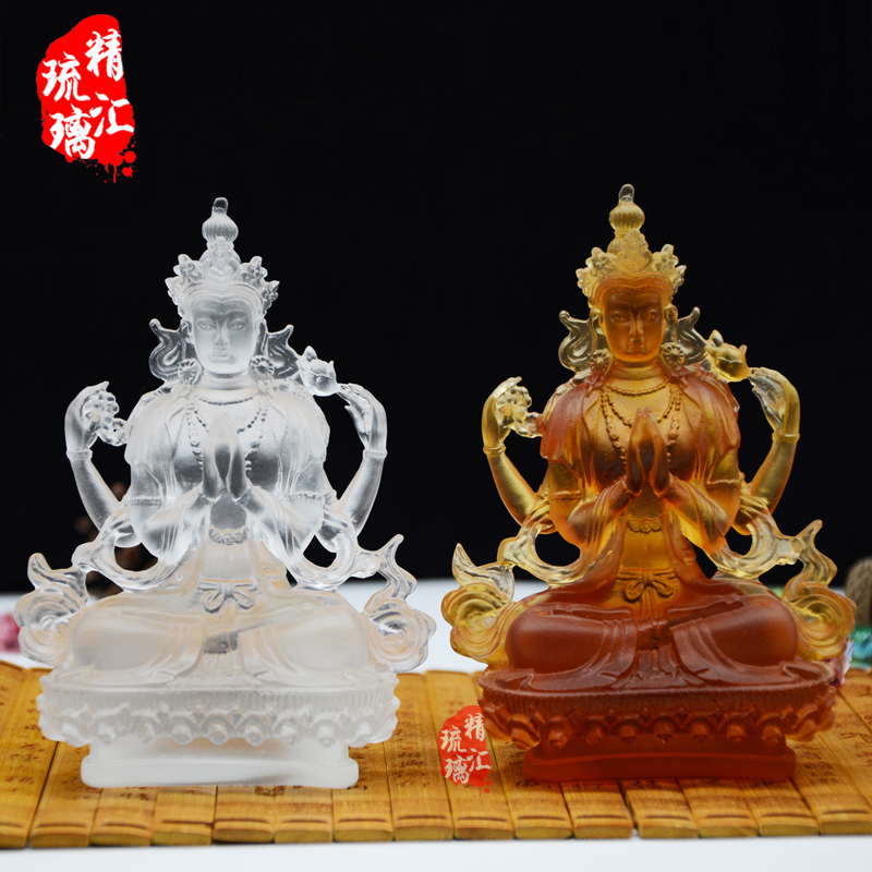 藏傳琉璃佛像批發(fā)，四臂觀音菩薩佛像，廣州深圳佛像批發(fā)