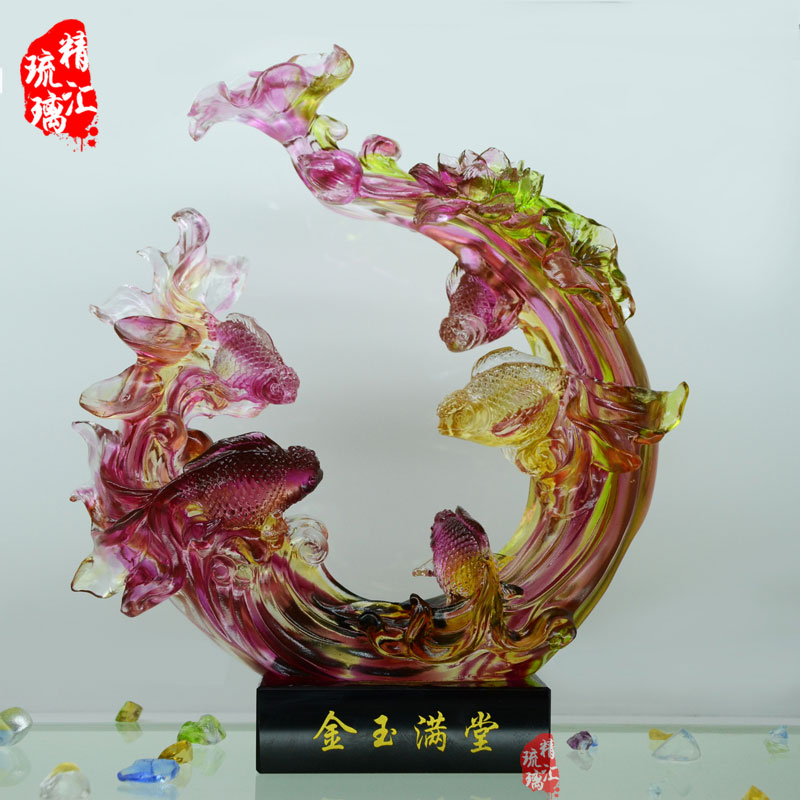 金玉滿堂琉璃商務擺件禮品，贈送朋友開業(yè)禮品