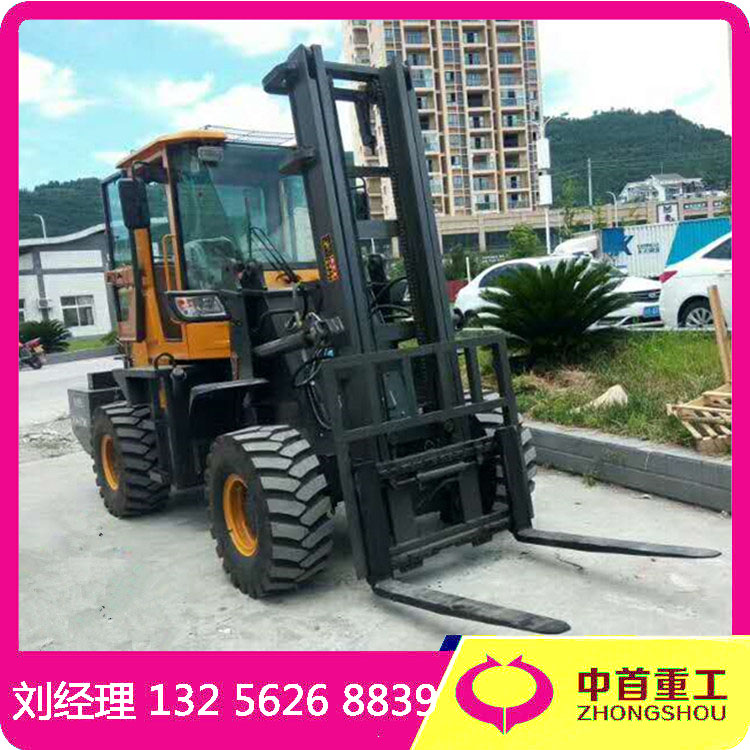 工地四驅(qū)叉車(chē)高底盤(pán)升高4米越野叉車(chē)DAN