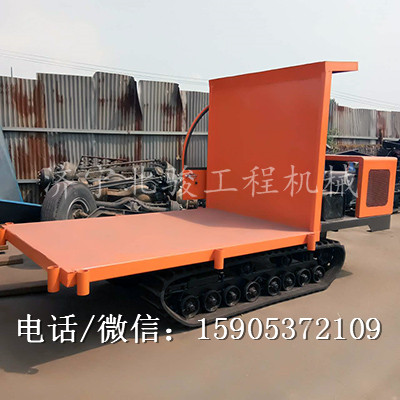 超窄履帶自卸拖拉機(jī)車，采用手推式運(yùn)輸平板車方便快捷