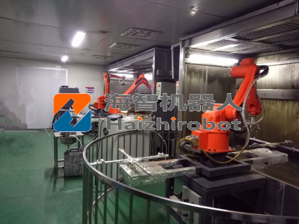機器人自動噴涂系統(tǒng)，誰做噴涂機器人找海智專業(yè)噴涂機械手臂