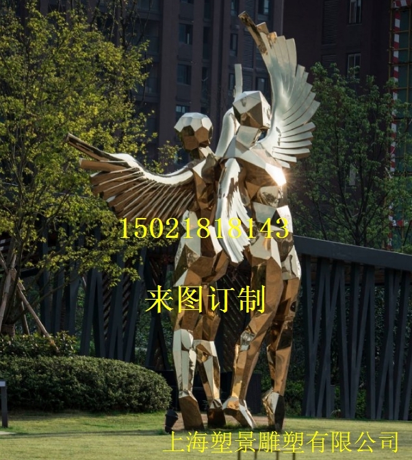 不銹鋼情侶雕塑，不銹鋼抽象人物雕塑，山東雕塑制作